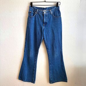 PLAYBOY Vintage Y2K Bunny High Rise Flare Denim Jeans Womens 27 Retro Grunge